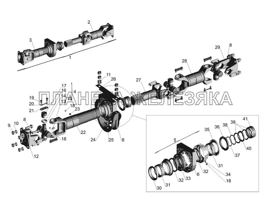 Карданная передача МАЗ-437030 (Зубренок)