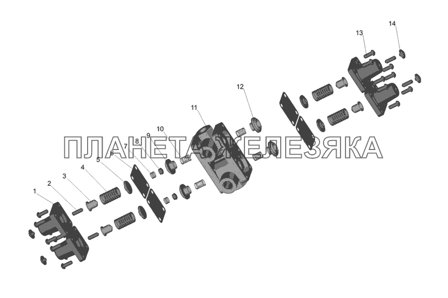 Клапан защитный четырехконтурный МАЗ-437030 (Зубренок)