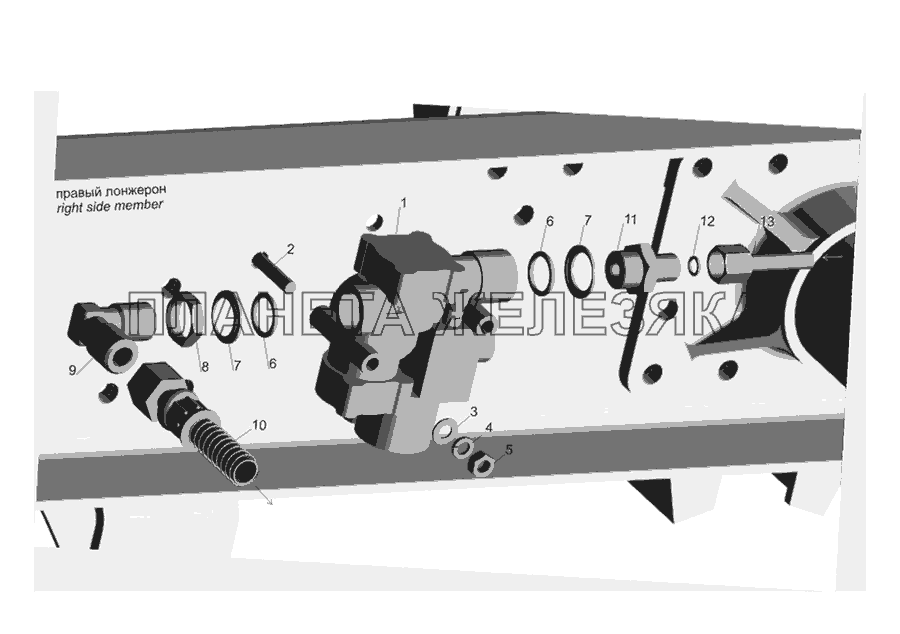 Установка модуляторов и присоединительной арматуры МАЗ-437030 (Зубренок)