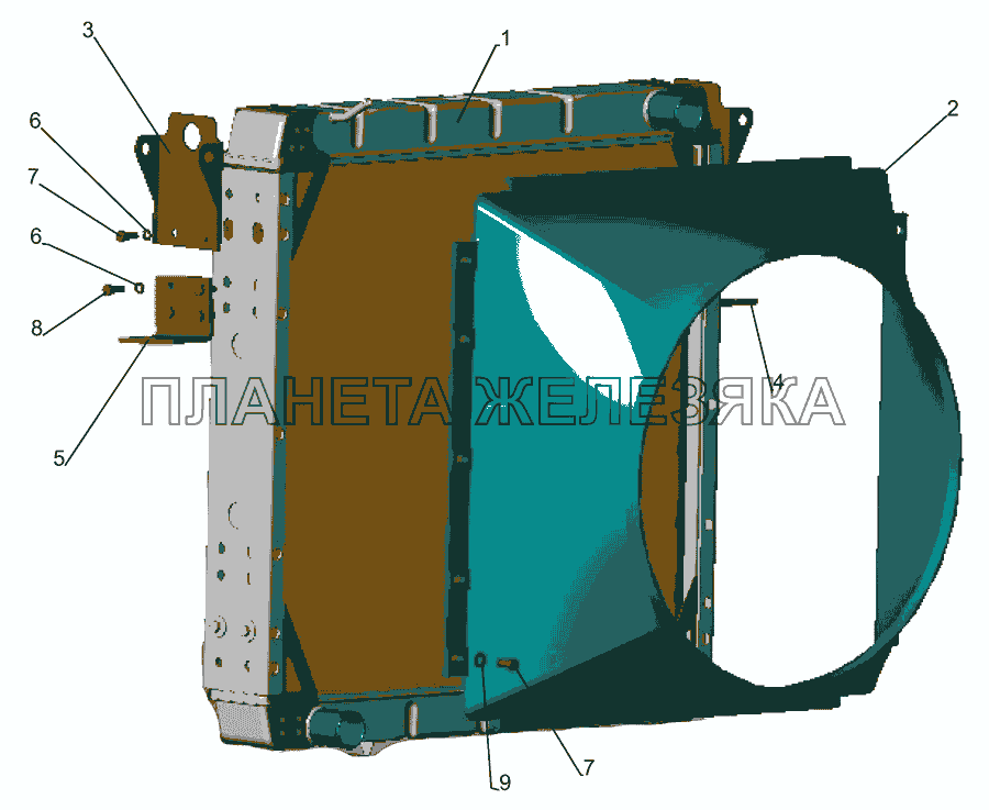 Радиатор с кожухом 4370-1301009-010 МАЗ-437040 (Зубренок)