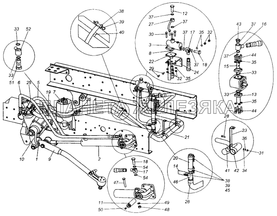 Установка рулевого управления МАЗ-437040 (Зубренок)