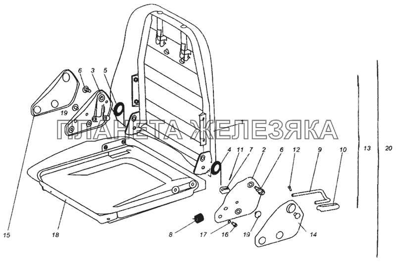 Подушка и спинка сидения МАЗ-437040 (Зубренок)