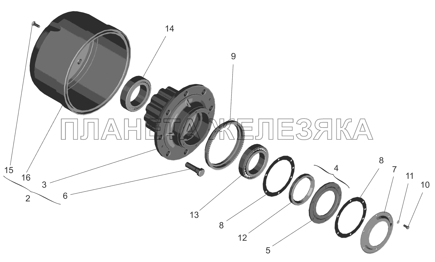 Ступица заднего моста 4370-3104006 МАЗ-437041 (Зубренок)