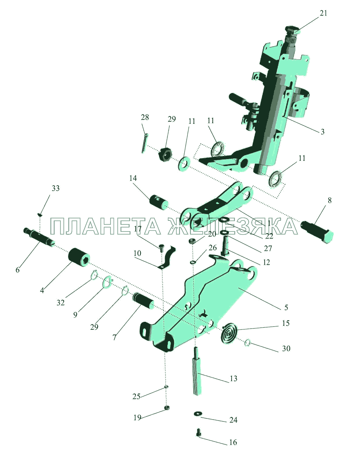 Кронштейн с колонкой 64221-3403008 МАЗ-437043 (Зубренок)