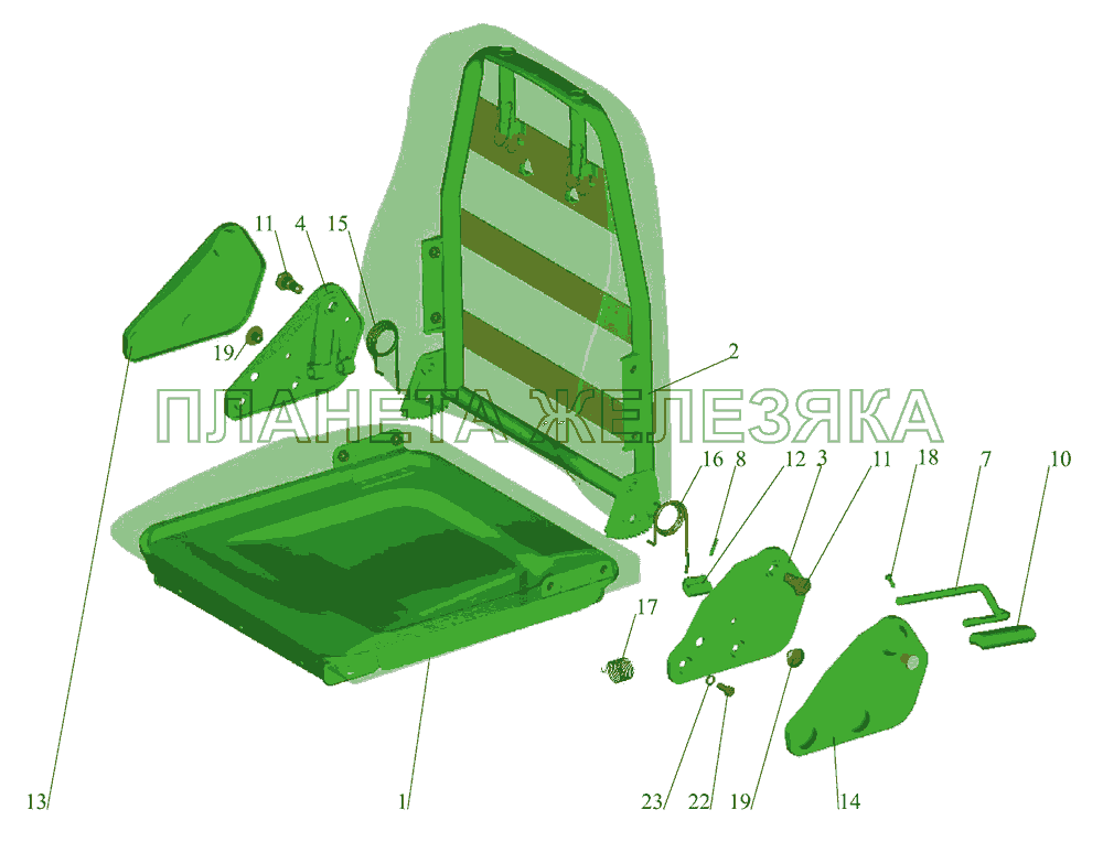 Подушка и спинка сидения 6430-6800012 МАЗ-437043 (Зубренок)