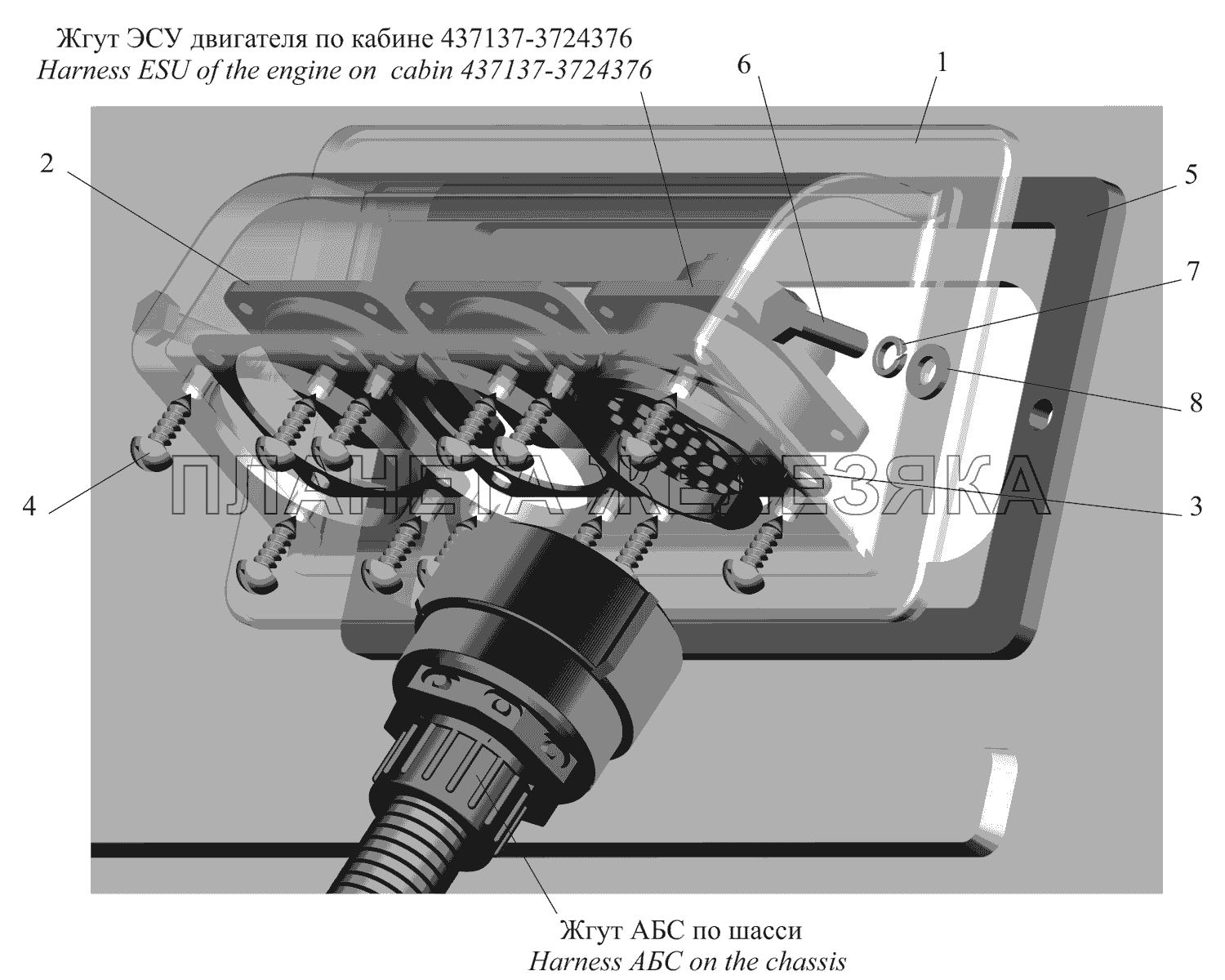 Ввод жгута ЭСУ двигателя в кабину МАЗ-437130 (Зубренок)