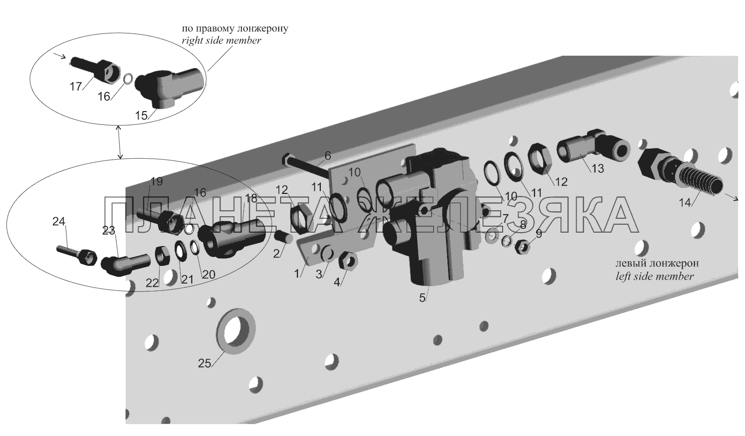 Установка передних модуляторов и присоединительной арматуры МАЗ-437130 (Зубренок)