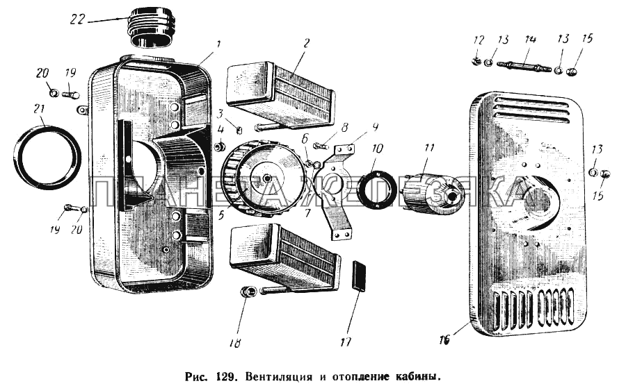 Вентиляция и отопление кабины МАЗ-504А