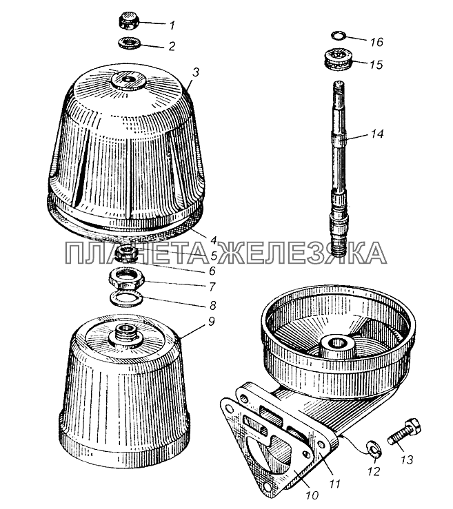 Фильтр центробежной очистки масла МАЗ-504В