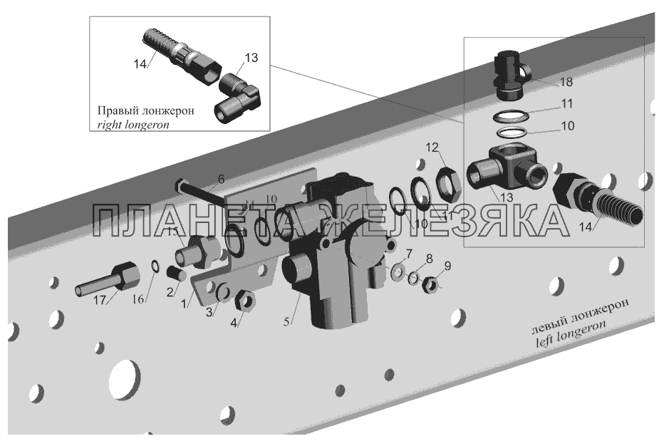 Установка передних модуляторов и присоединительной арматуры МАЗ-530905