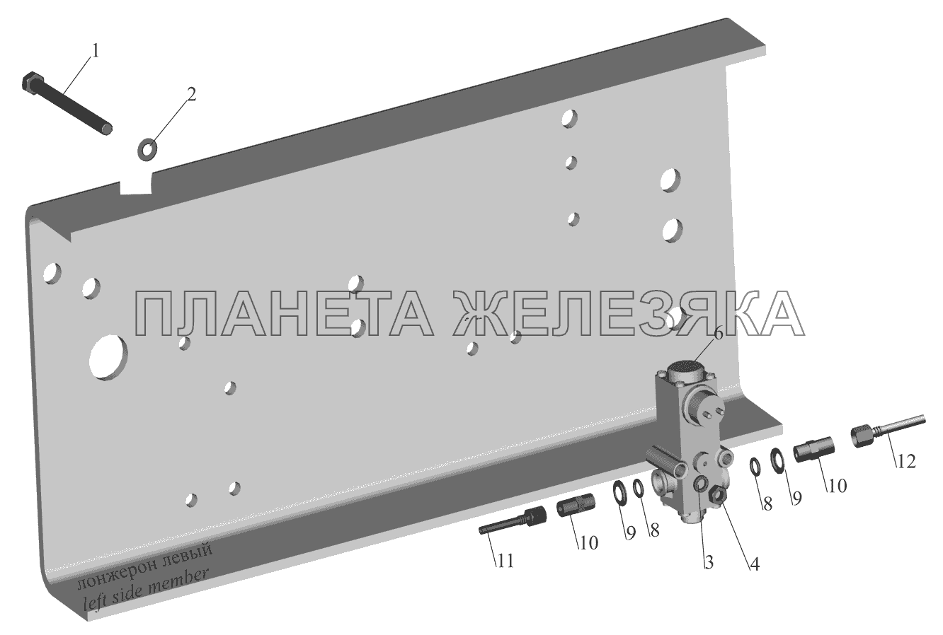 Установка клапана пропорционального и присоединительной арматуры МАЗ-530905