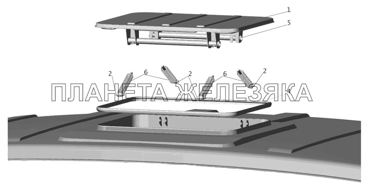 Установка люка 6501-5700010 МАЗ-530905