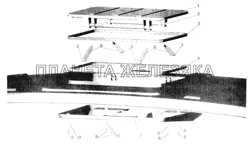 Установка крышки вентиляционного люка МАЗ-5336