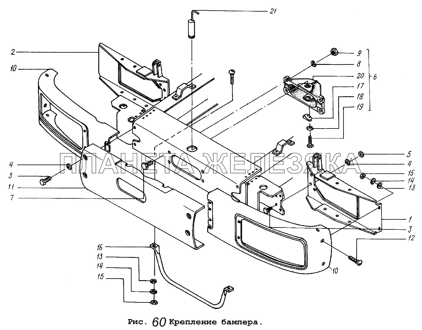 Крепление бампера МАЗ-5337