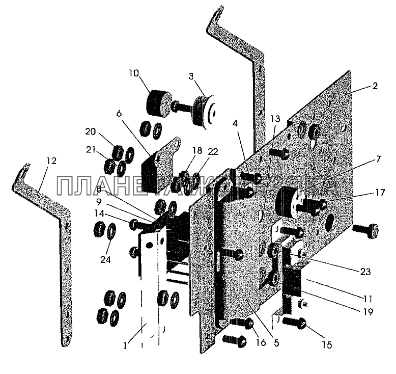 Панель блоков предохранителей и реле МАЗ-5337 (2005)