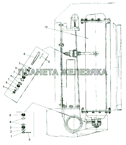 Установка радиатора МАЗ-543 (7310)