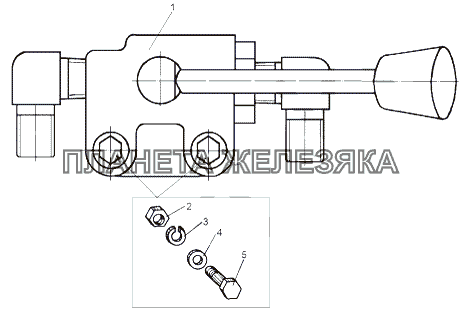 Установка крана тормозного дополнительного с арматурой МАЗ-543 (7310)