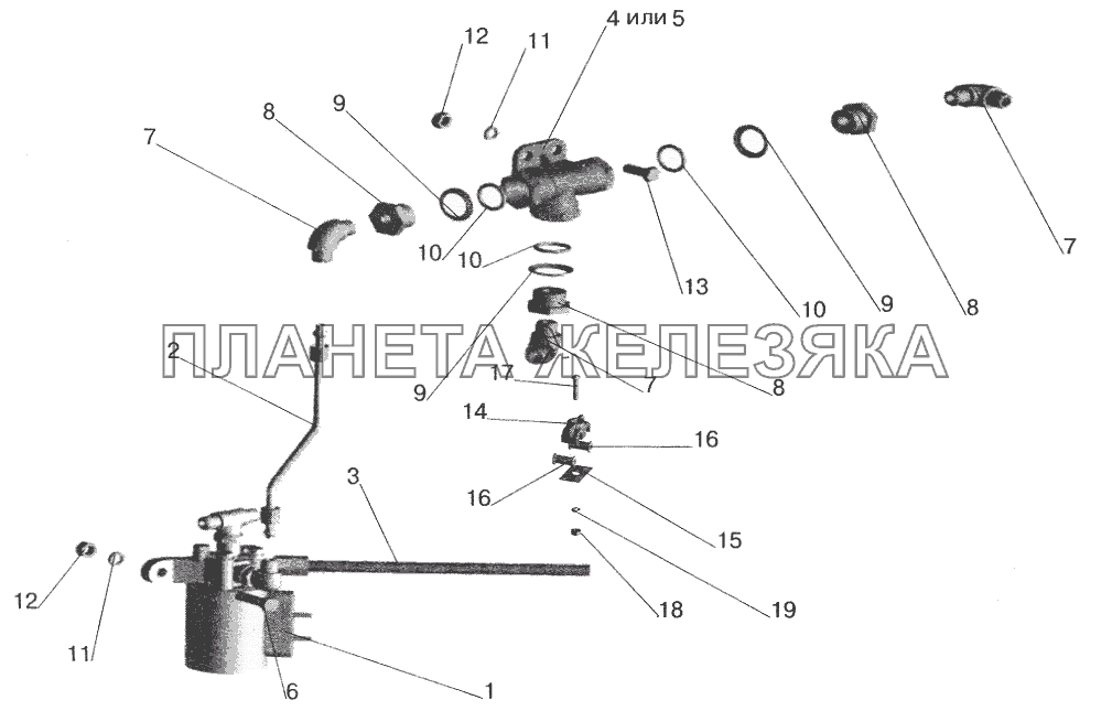 Привод выключения двигателя противоугонным устройством на автомобилях МАЗ МАЗ-5432