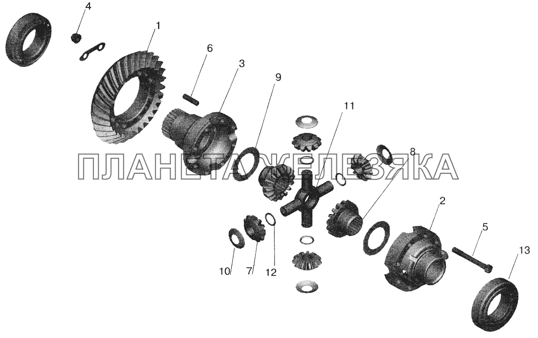 Редуктор среднего моста. Дифференциал МАЗ-5432