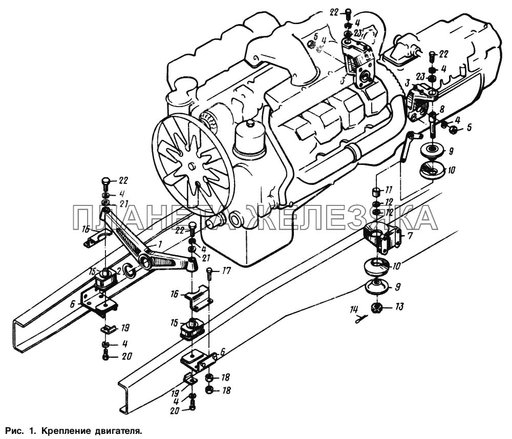 Крепление двигателя МАЗ-54321