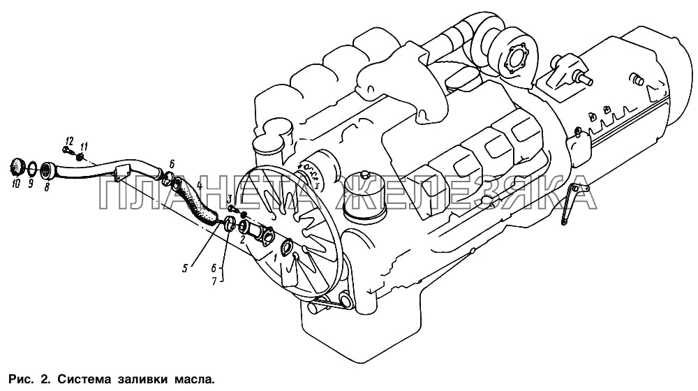 Система заливки масла МАЗ-64221