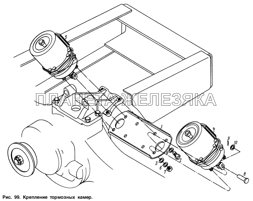 Крепление тормозных камер МАЗ-64221