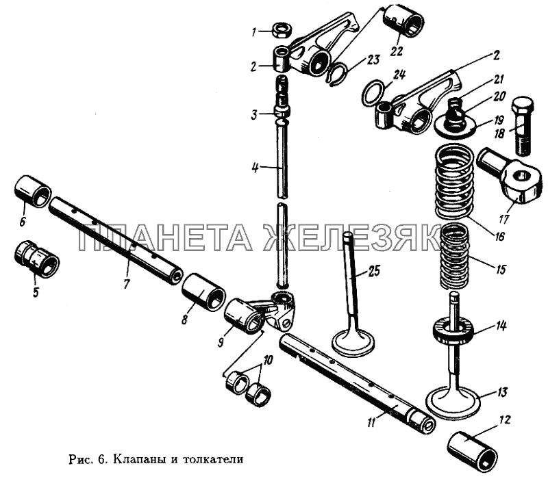 Клапаны и толкатели МАЗ-5433