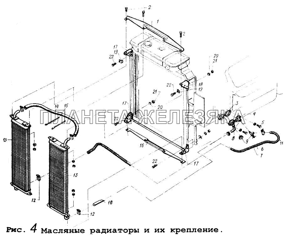 Масляные радиаторы и их крепление МАЗ-64255