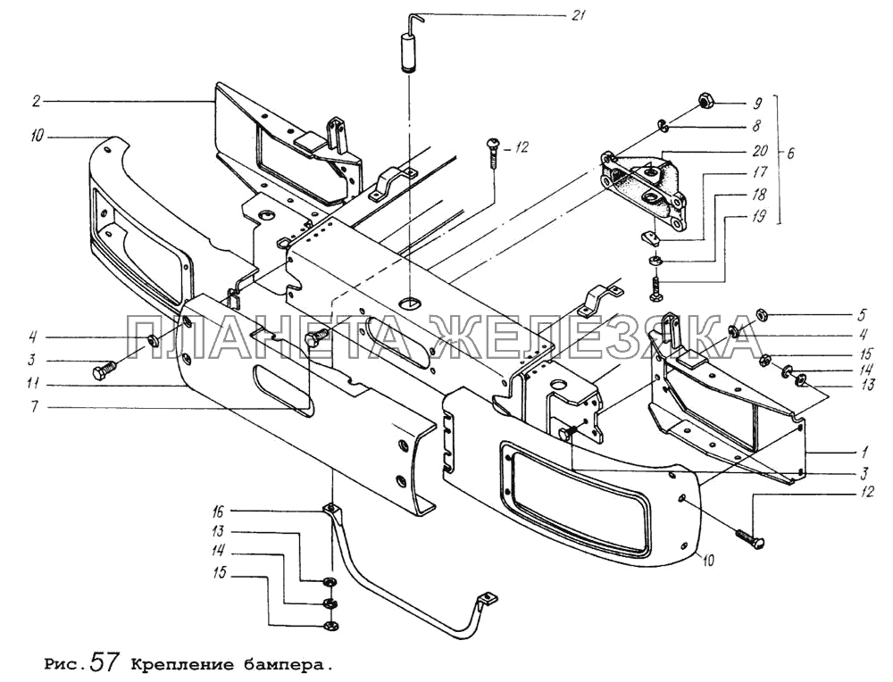 Крепление бампера МАЗ-64255
