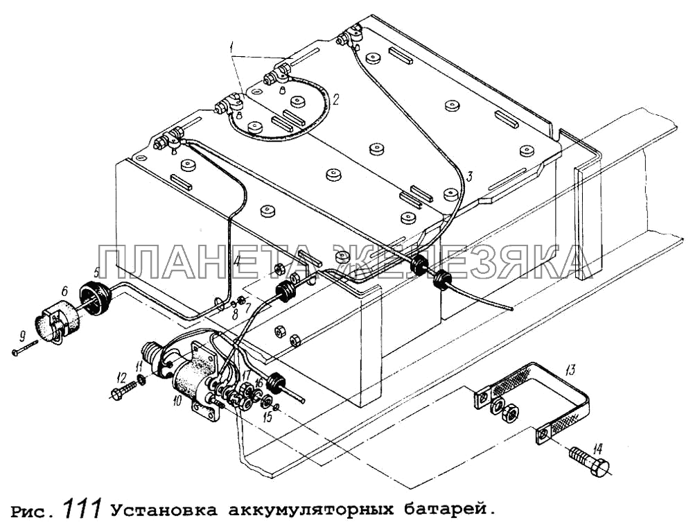 Крепление аккумуляторного ящика МАЗ-5434