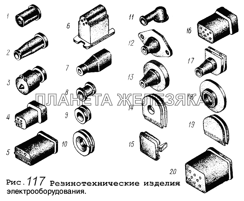 Резинотехнические изделия электрооборудования МАЗ-64255