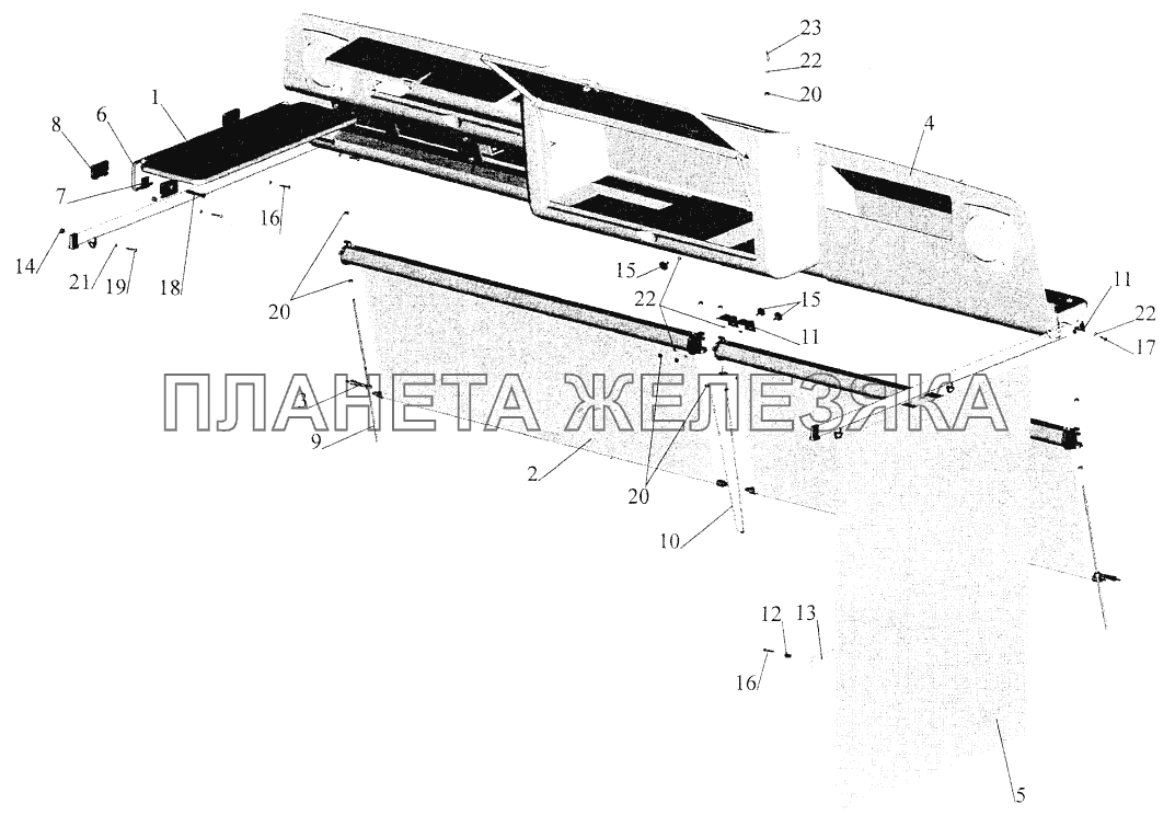 Установка полки, штор, козырька 6430-820034 МАЗ-544069