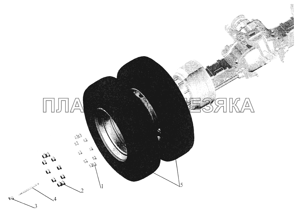 Установка задних колес МАЗ-544069