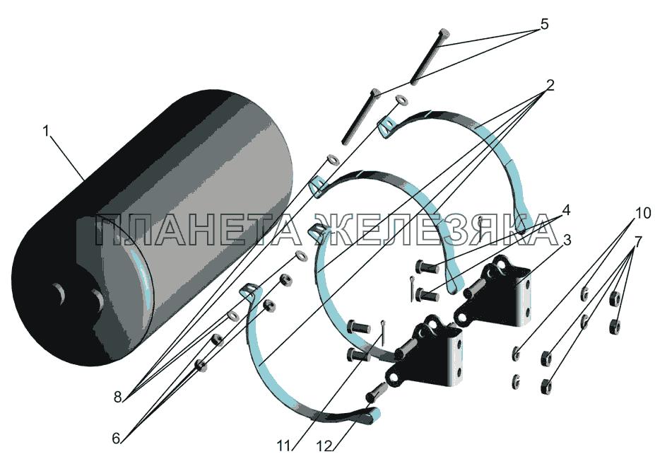 Установка ресивера 5440-2926004 МАЗ-5440B5