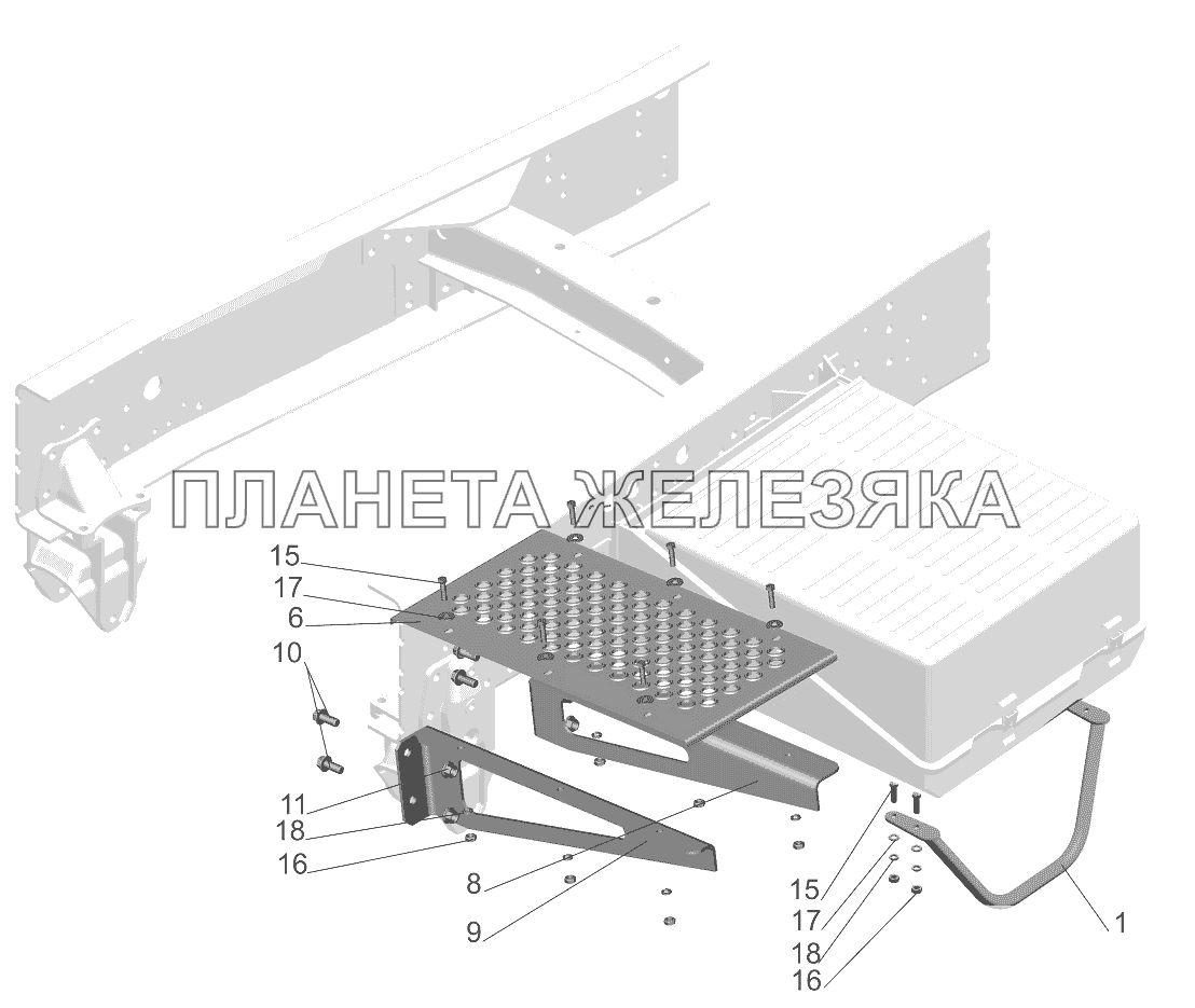 Ограждение подножки маз