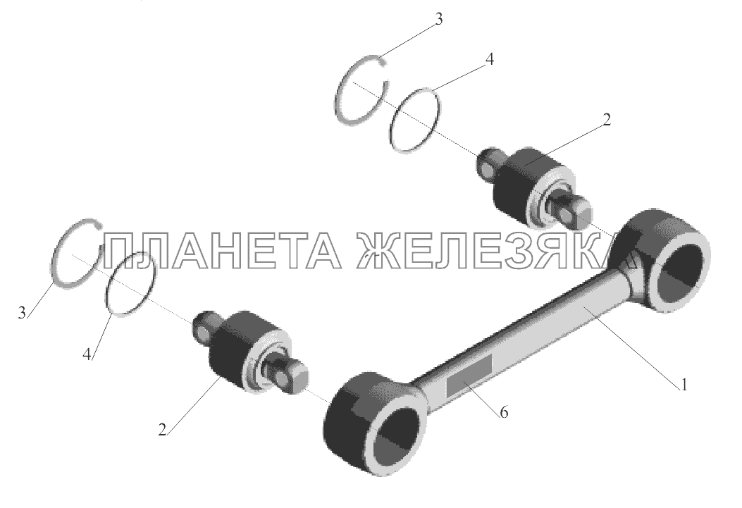 Штанга реактивная 6430-2919014 МАЗ-5440B9, 6430B9