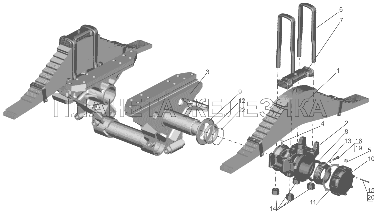 Подвеска балансирная 6501A8-2900012 МАЗ-5440B9, 6430B9