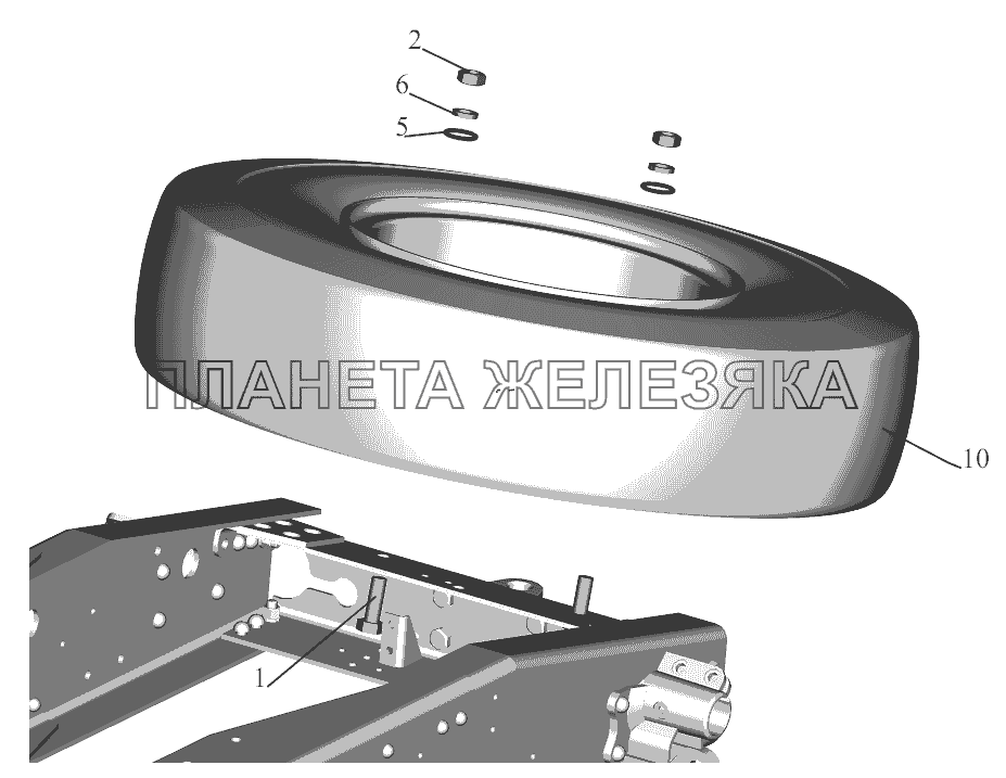 Установка запасного колеса МАЗ-5440B9, 6430B9