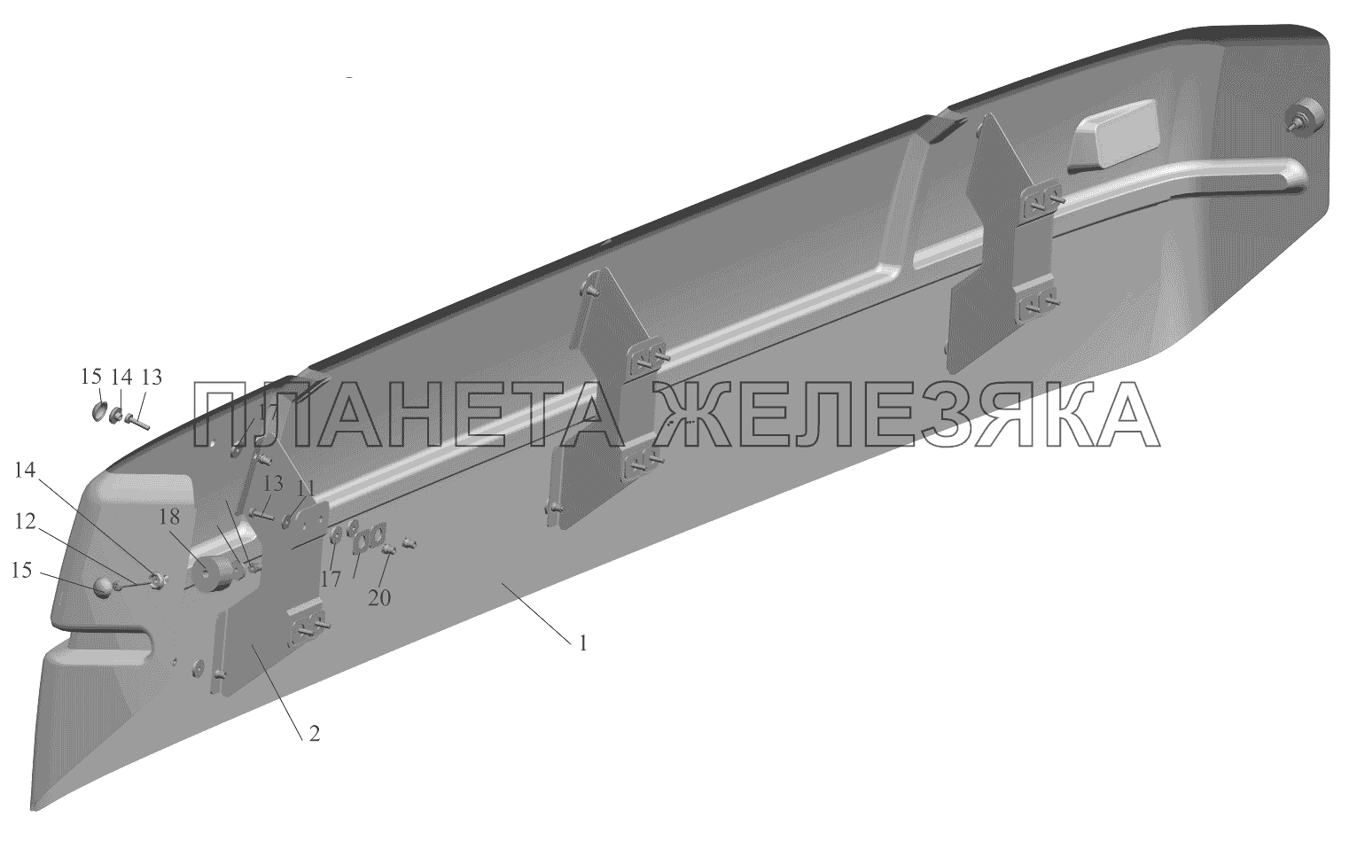 Установка козырька 6430-8000012 МАЗ-5440B9, 6430B9