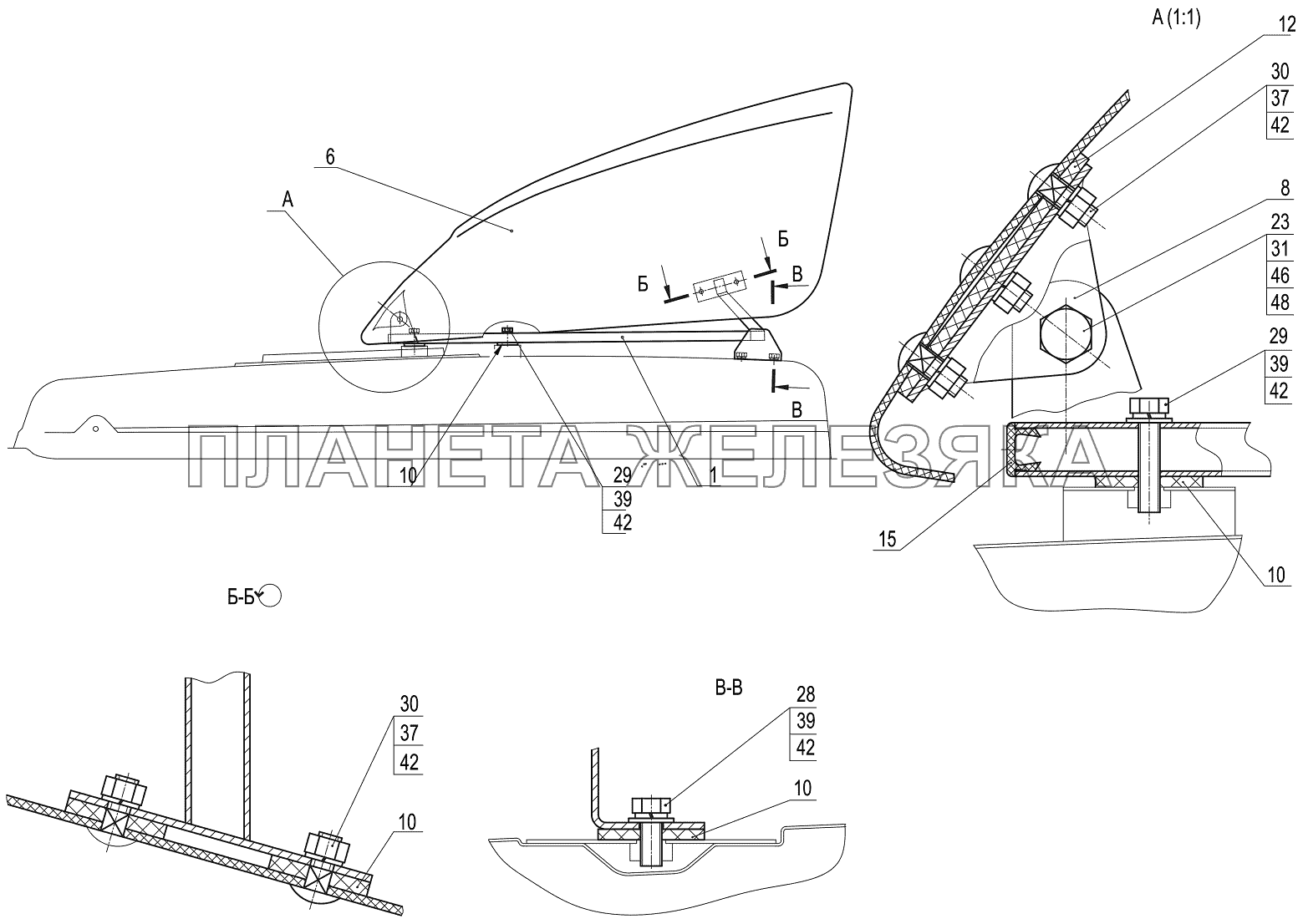 Установка обтекателей 5440-8000014-000 МАЗ-5440B9, 6430B9