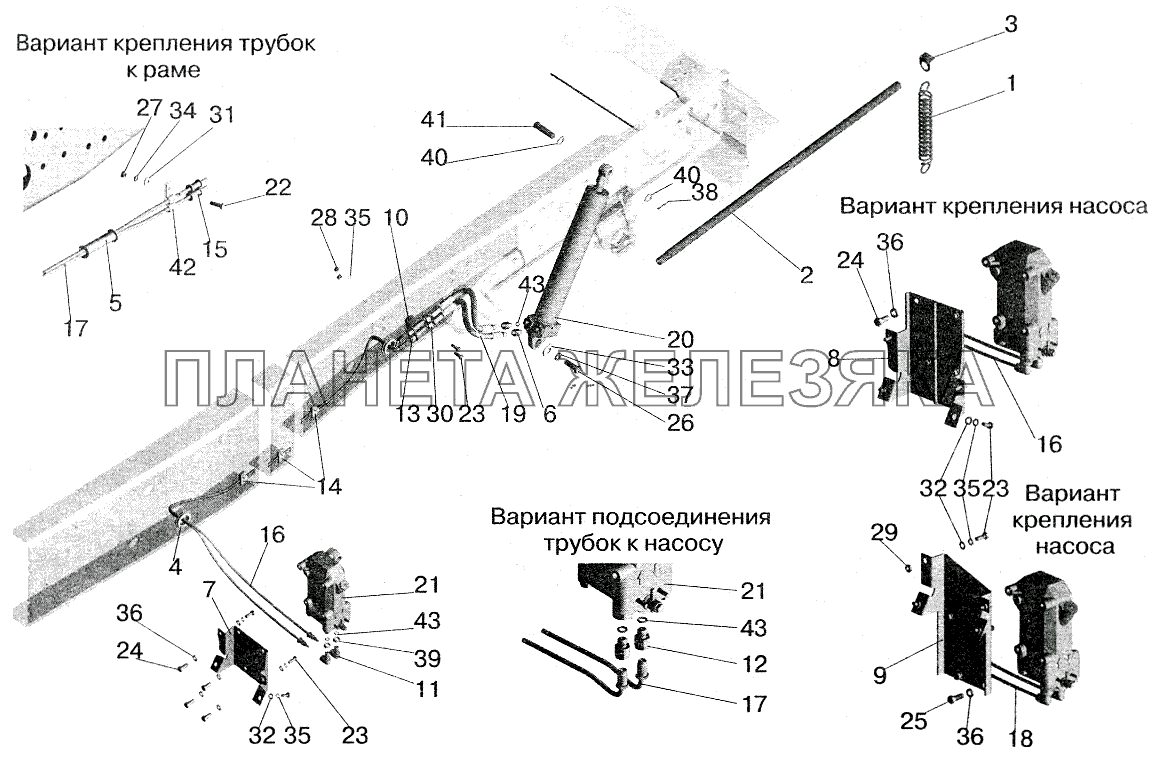 Механизм подъема кабины МАЗ-5516 (2003)