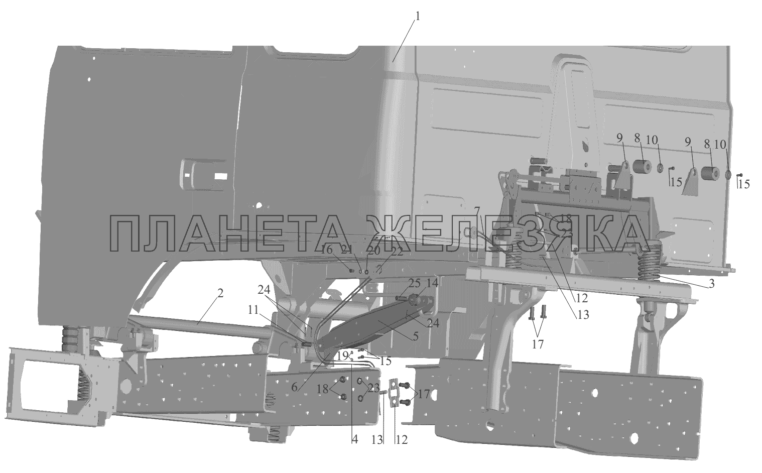 Установка большой подрессореной кабины МАЗ-551605
