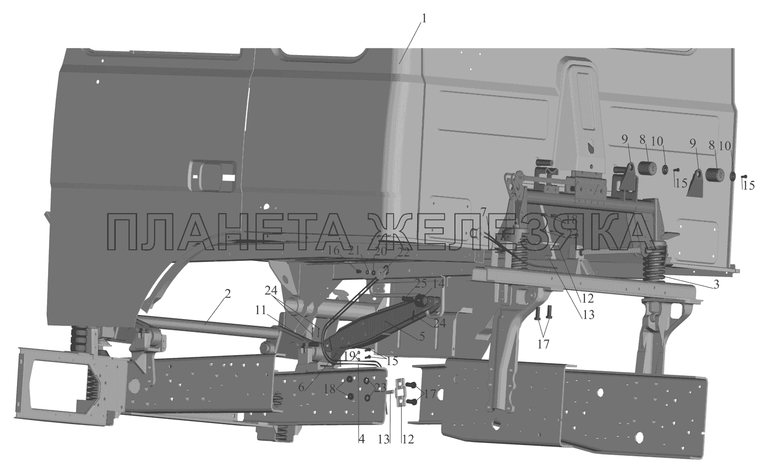 Установка большой подрессоренной кабины МАЗ-551669