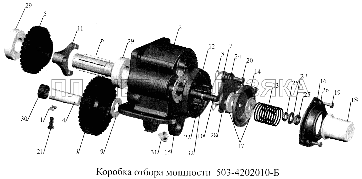 Коробка отбора мощности 503-4707010-Б МАЗ-5516А5