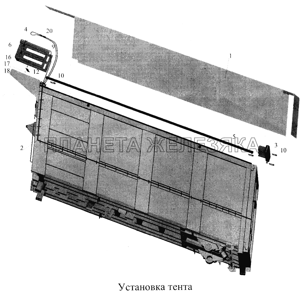 Установка тента МАЗ-5516А5