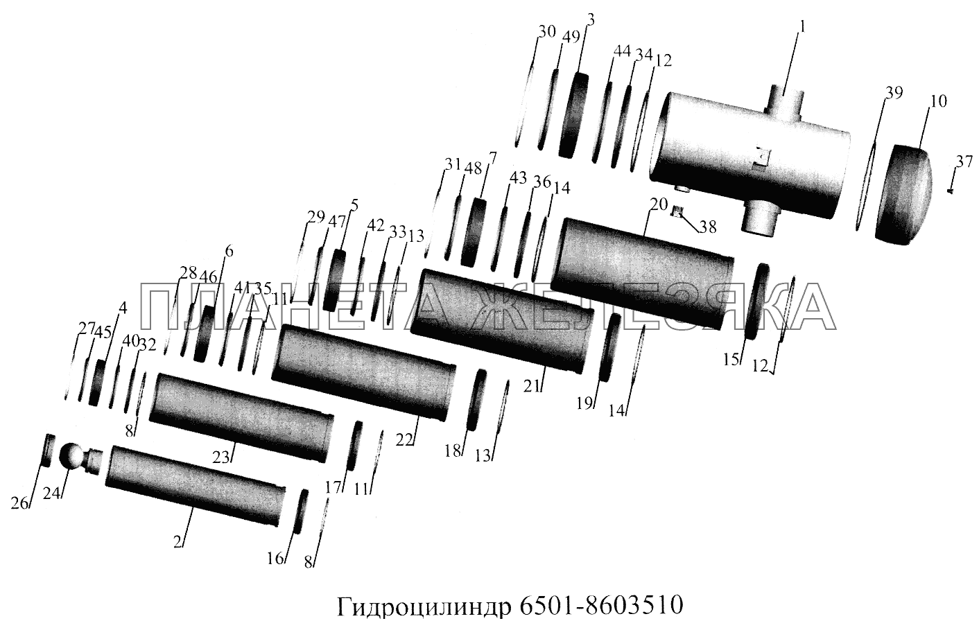 Гидроцилиндр 6501-8603510 МАЗ-5516А5