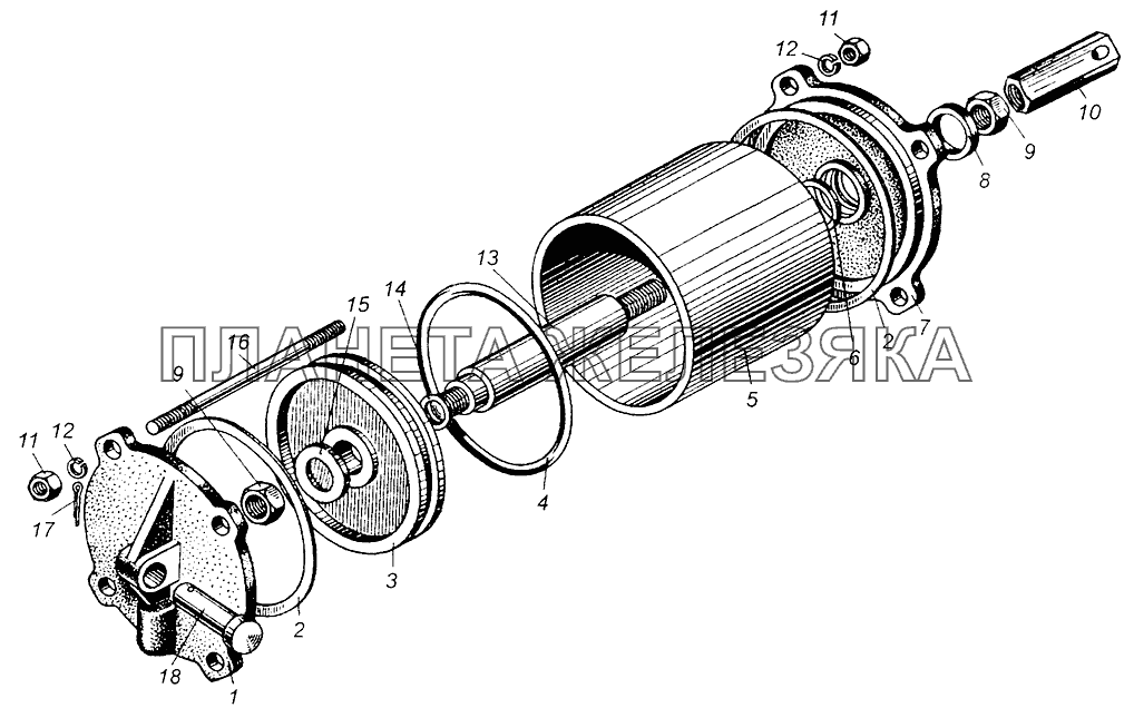 Цилиндр запора заднего борта МАЗ-5549 МАЗ-5549