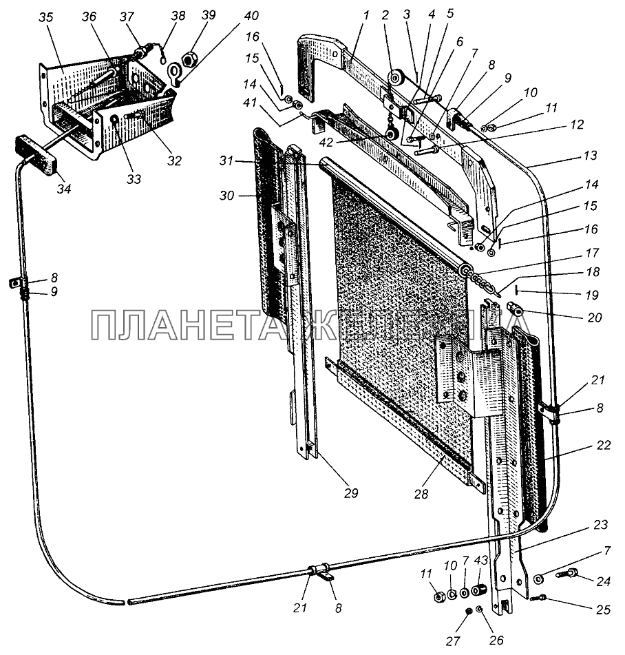 Шторка радиатора МАЗ-5549