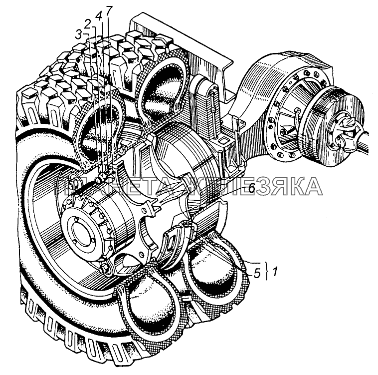 Крепление задних колес МАЗ-5549
