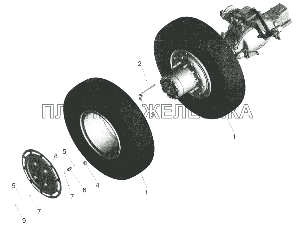 Установка задних колес МАЗ-5551 (2003)